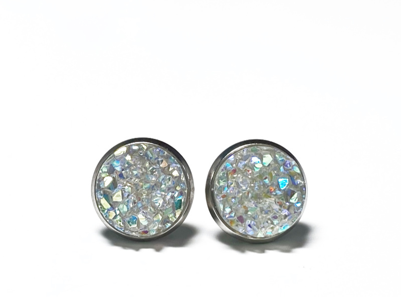 10mm Crystal Geode Earrings