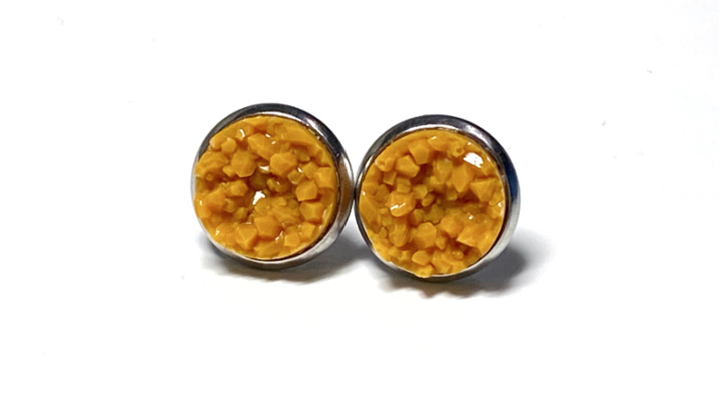 10mm Apricot Geode Earrings