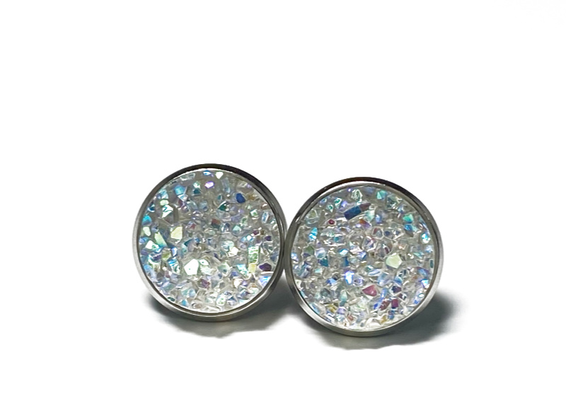 12mm Crystal Geode Earrings