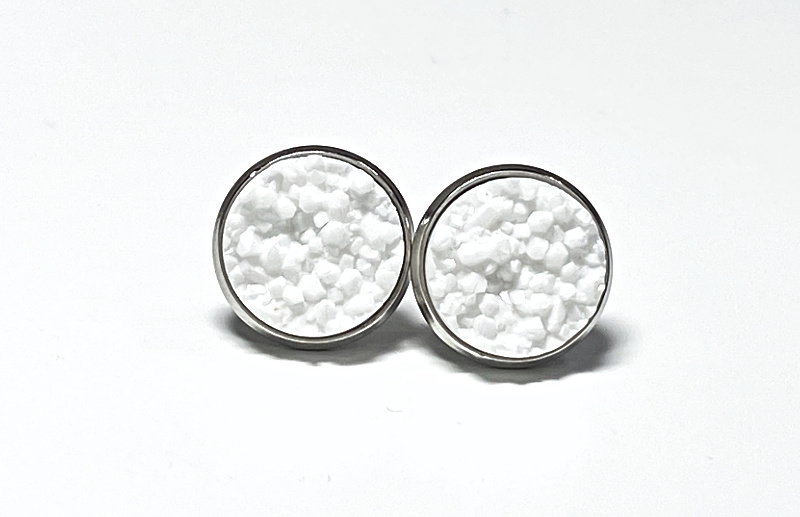 12mm Snow Geode Earrings