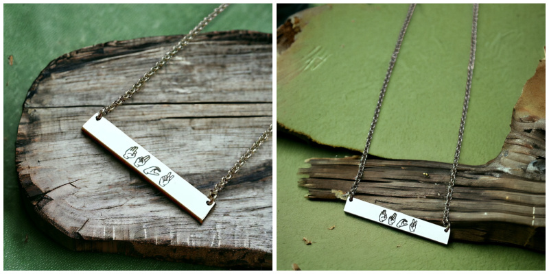 Sassy ASL "Fuck" Bar Necklace