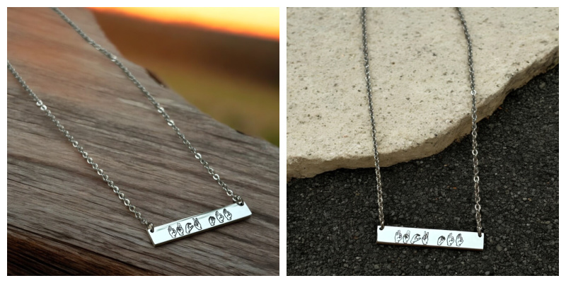 Sassy ASL "Fuck Off" Bar Necklace