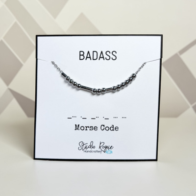 BADASS Beaded Morse Code Necklace