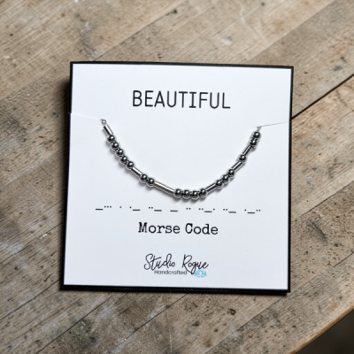 BEAUTIFUL Beaded Morse Code Necklace