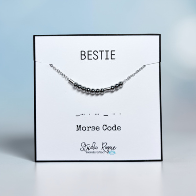 BESTIE Beaded Morse Code Necklace
