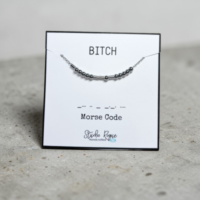 BITCH Beaded Morse Code Necklace