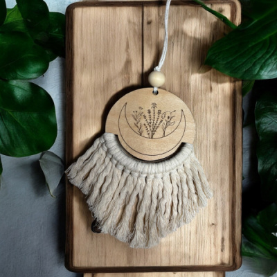 Boho Moon Car Charm