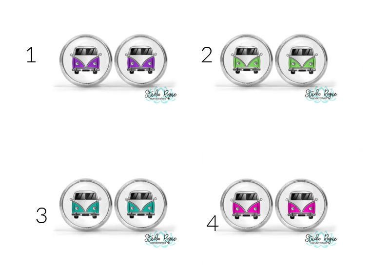 Camper Van Image Earrings (more colors)
