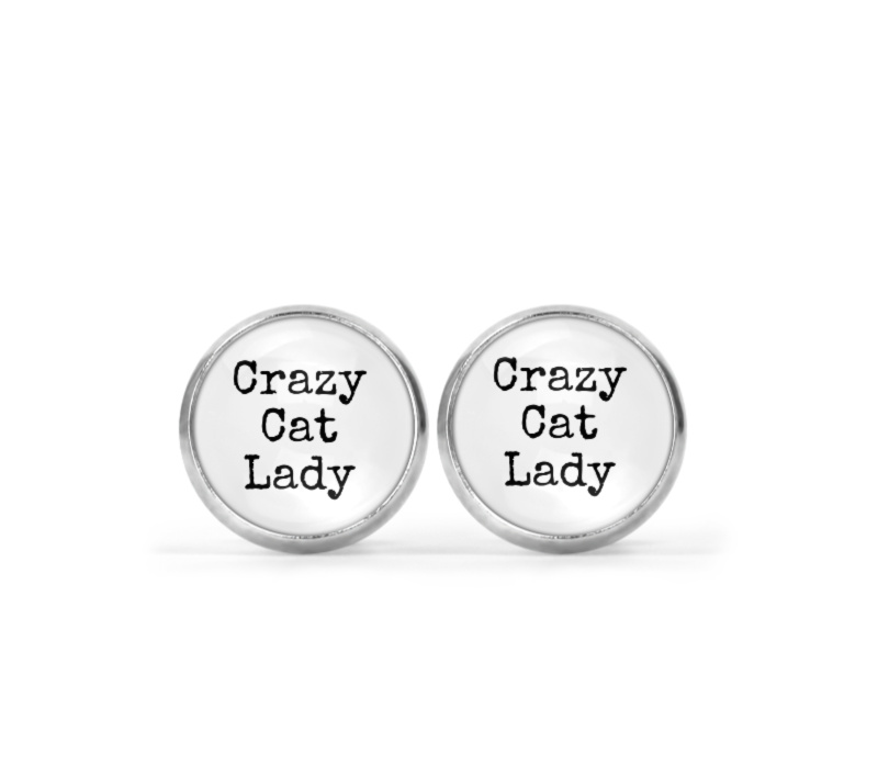 Crazy Cat Lady Image Earrings