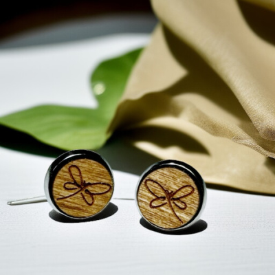 Dragonfly Wood Stud Earrings