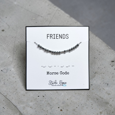 FRIENDS Beaded Morse Code Necklace