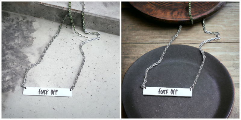 Fuck Off Bar Necklace