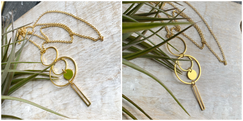 Gold Geometric Long Necklace