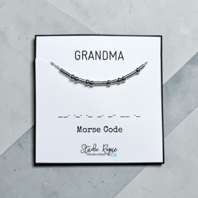 GRANDMA Beaded Morse Code Necklace