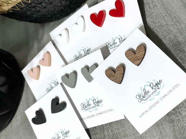 Heart Stud Earrings