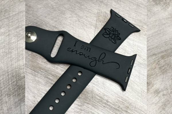 I Am Enough Engraved Watch Band