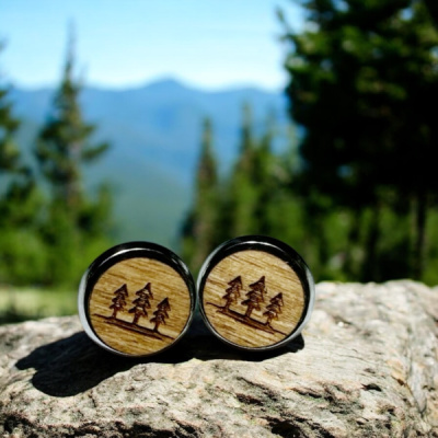 Into The Forest Wood Stud Earrings