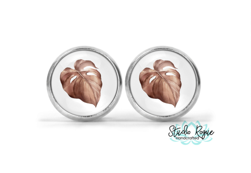 Leaf Botanical Image Earrings