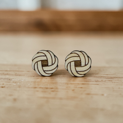 Loose Knot Wood Stud Earrings