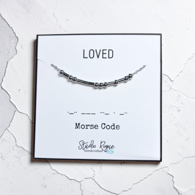 LOVED Beaded Morse Code Necklace