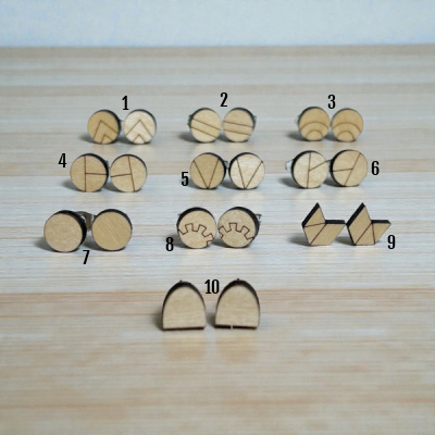 MINIS Wood Stud Earrings 3