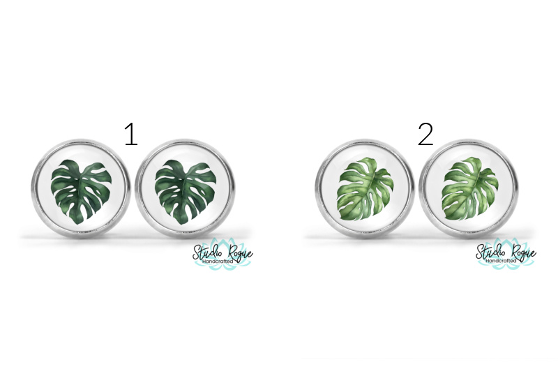 Monstera Image Earrings