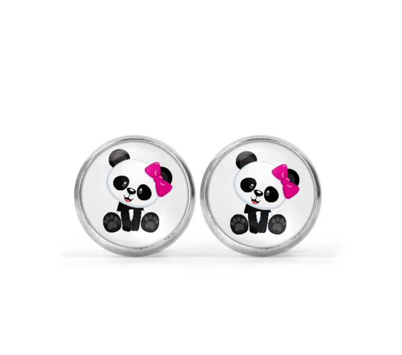 Panda Bear Image Earrings