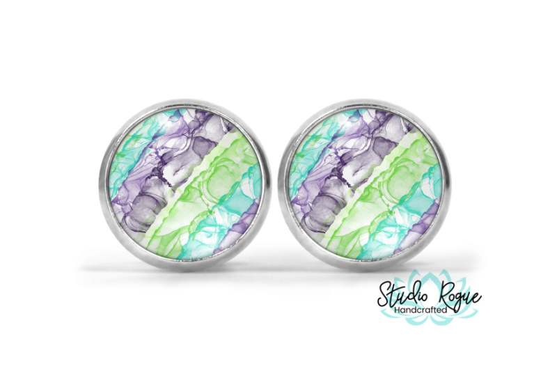 Purple & Teal Image Earrings