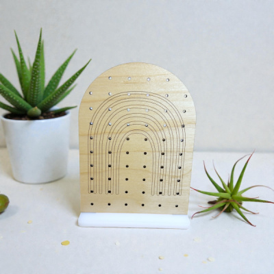 Rainbow Arch Wood Earring Board