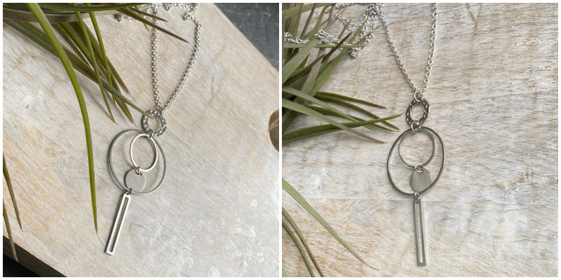 Silver Circles Long Necklace