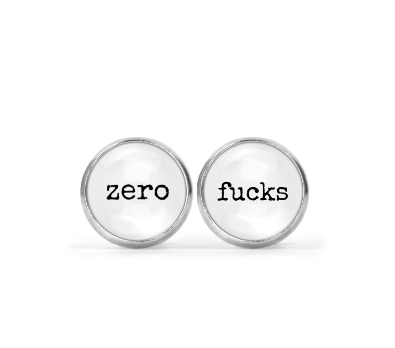 Zero Fucks Image Earrings
