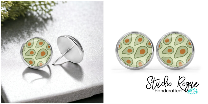 Avocado Image Earrings