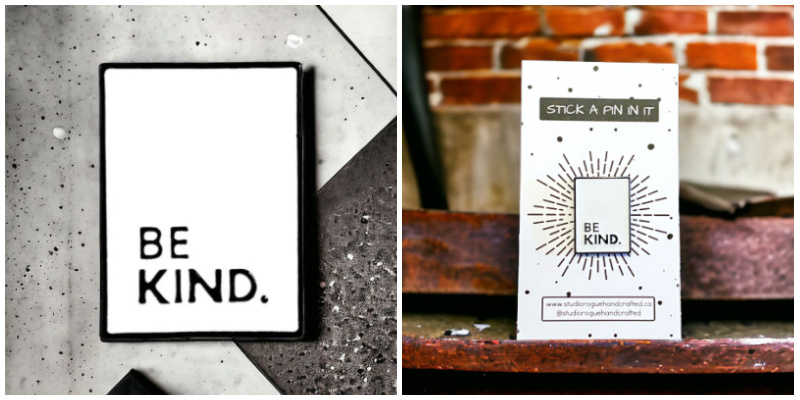 Be Kind White Pin