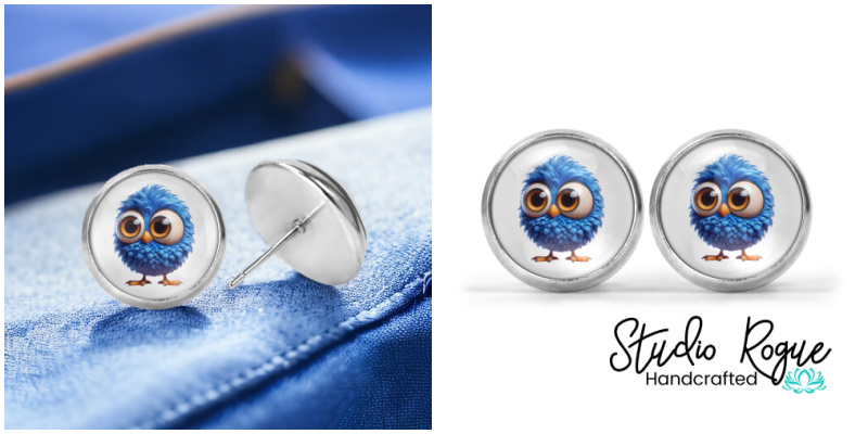 Royal Bird Image Earrings