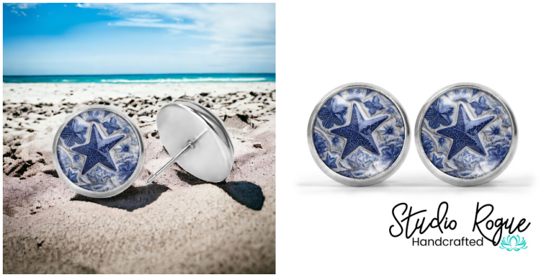 Starfish Stud Image Earrings