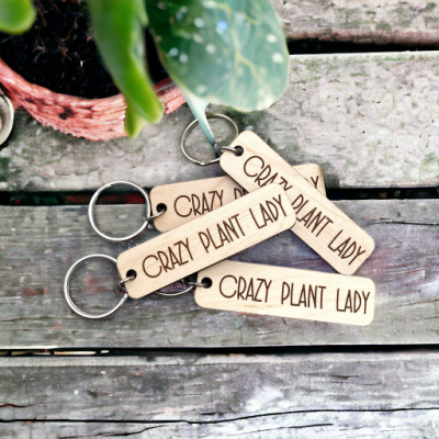 Crazy Plant Lady Keychain