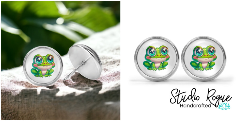 Froggy Image Earrings