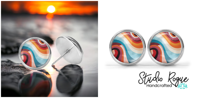 Groovy Swirl Image Earrings