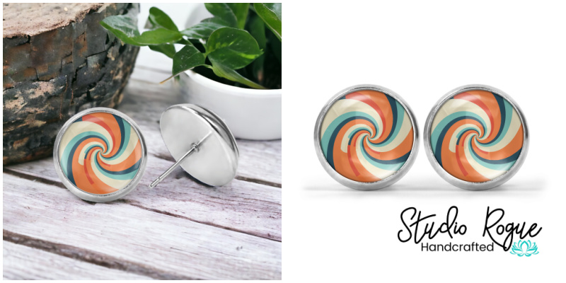 Hypnosis Retro Image Earrings