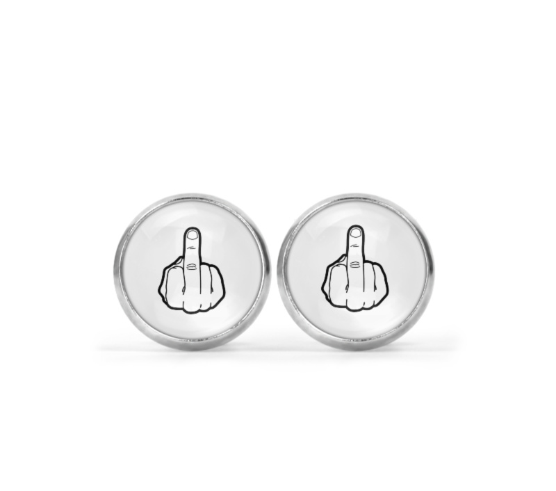 Middle Finger Image Earrings