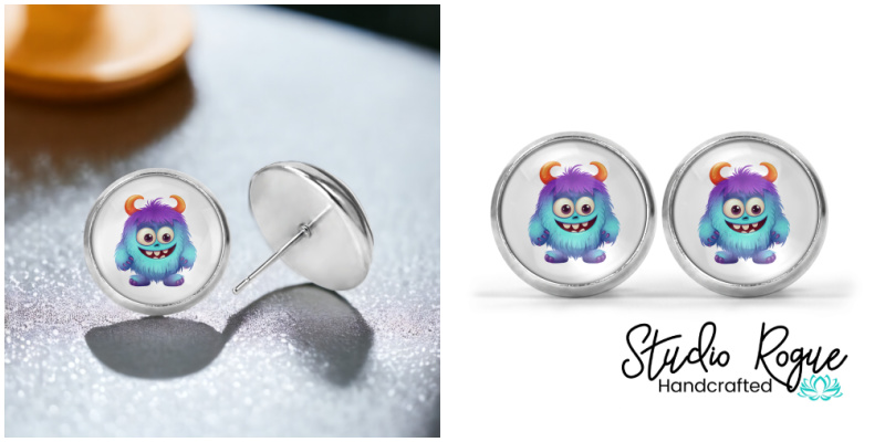 Monster Image Earrings