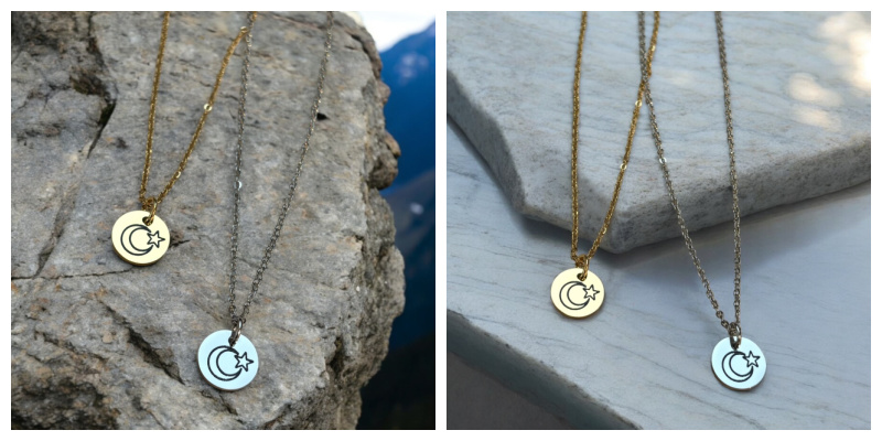 Moon and Star Necklace