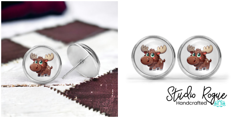 Moose on the Loose Image Earrings