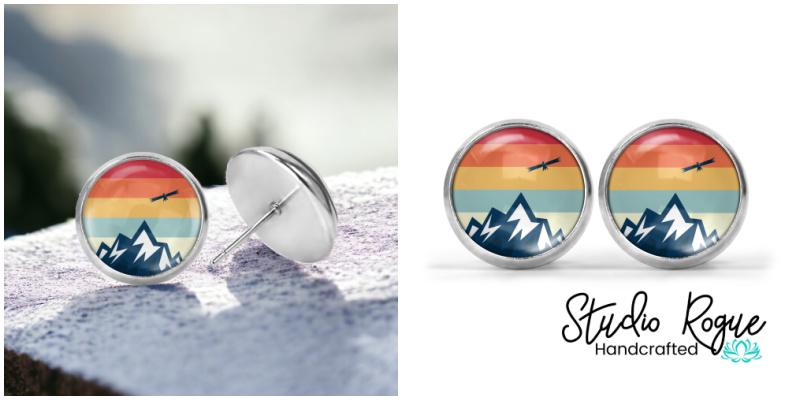 Mountain Sunset Image Earrings