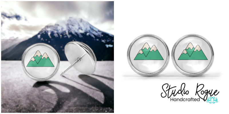 Green Mountains Image Earrings