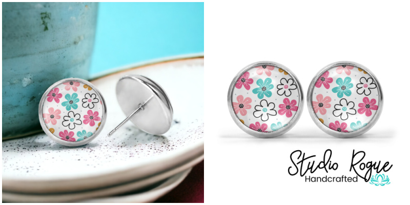 Preppy Daisy Image Earrings