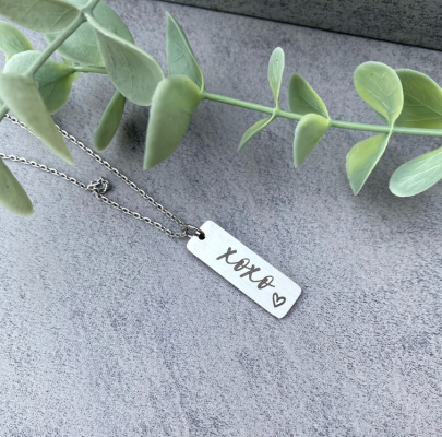 XOXO Vertical Bar Necklace