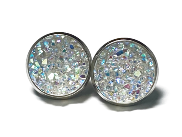 12mm Crystal Geode Earrings
