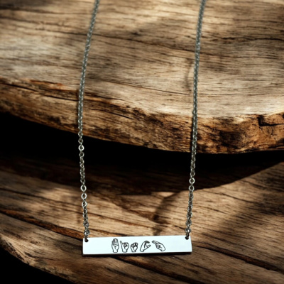 Sassy ASL "Bitch" Bar Necklace