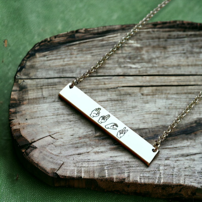 Sassy ASL "Fuck" Bar Necklace